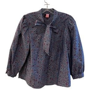 JCrew 100% Cotton Woven Tie Neck Blouse